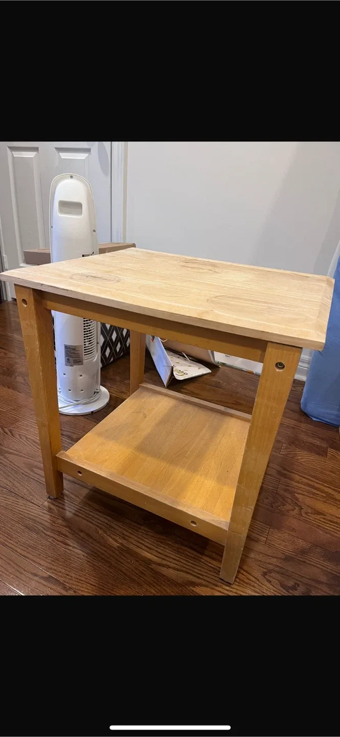 Wooden Side Table with Shelf