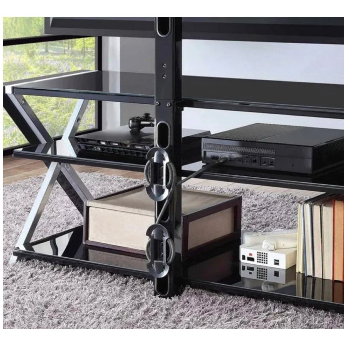 3-in-1 Solution Black TV Stand for up to 70" TVs - photo 5