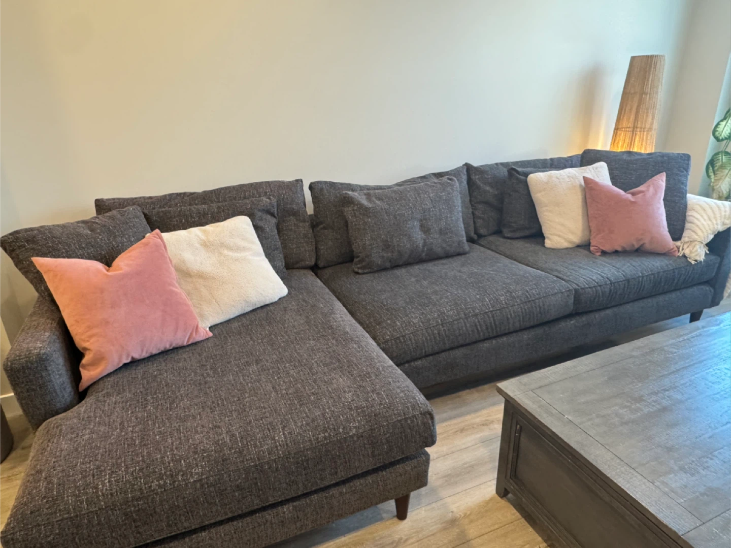 Urban Barn- Charcoal Grey Sectional Sofa - photo 5