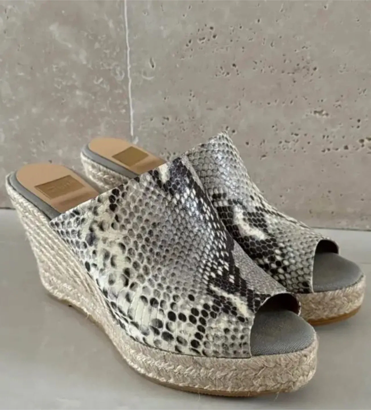 Leather Snake Skin Print Wedge Heels image indicator(2)