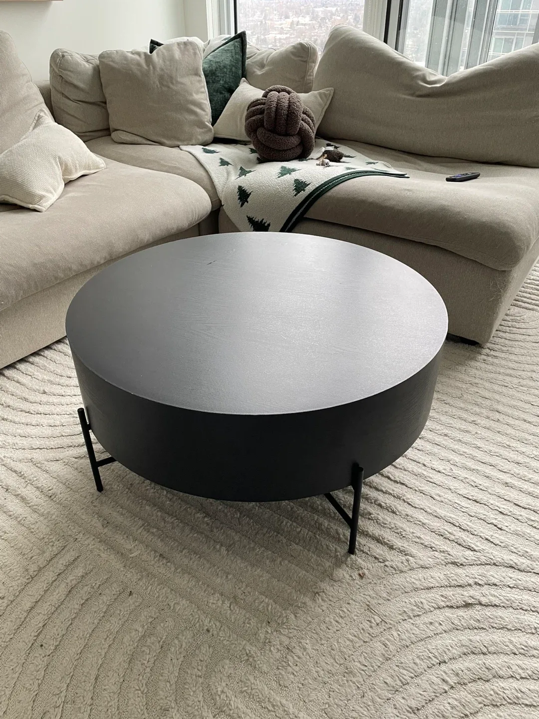 Round Black Coffee Table