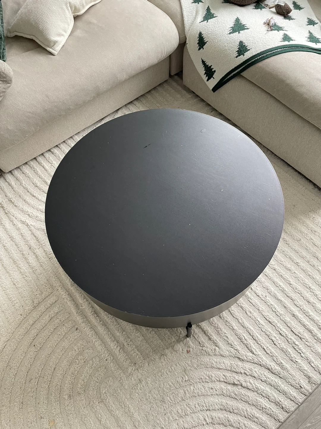 Round Black Coffee Table - photo 3