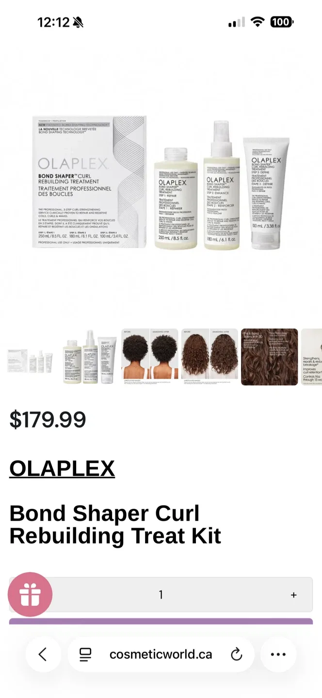 New Olaplex Bond Shaper Curl Rebuilding Treat Kit