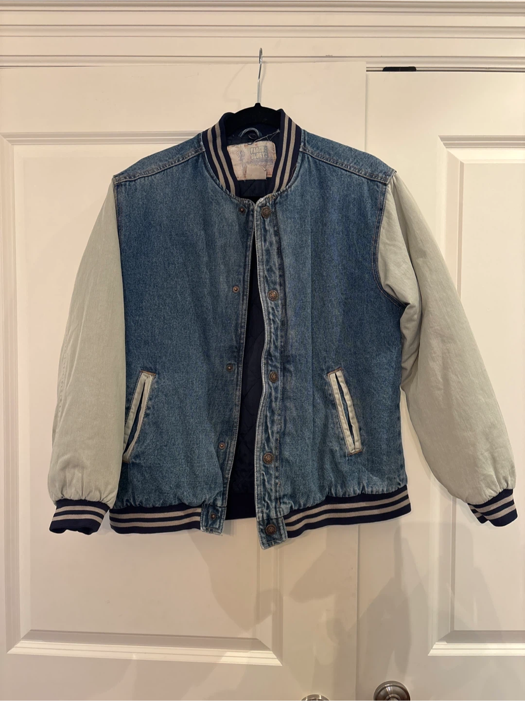 Faded Glory Denim Varsity Jacket - Boys XL