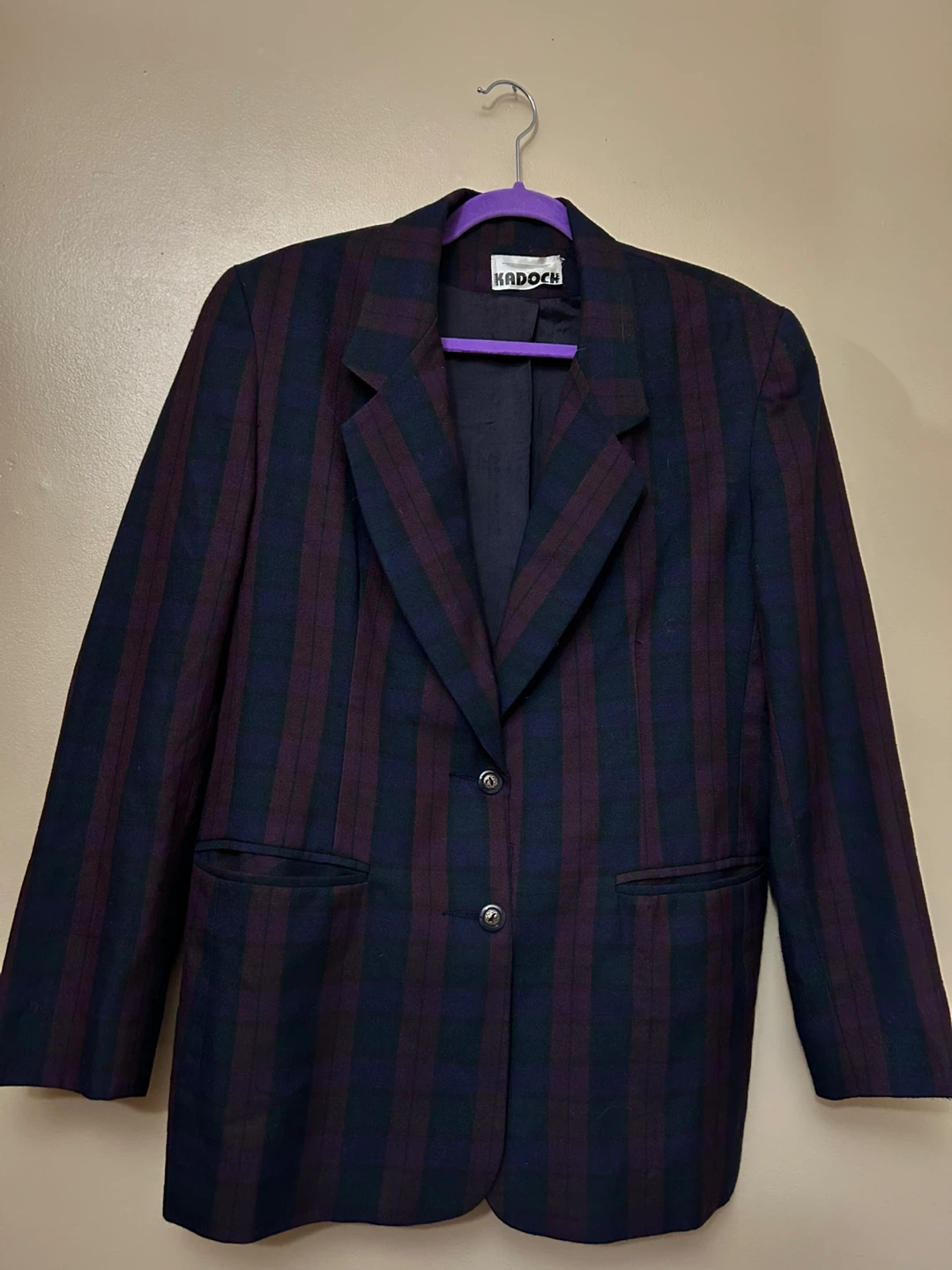 Kadoch Burgandy & Blue Woman’s size 13 Blazer (Jacket)