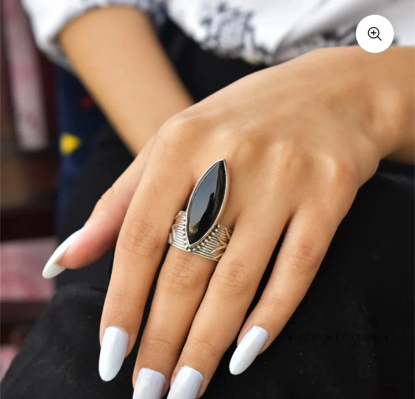 Authentic Black Onyx pure  925 Silver Ring