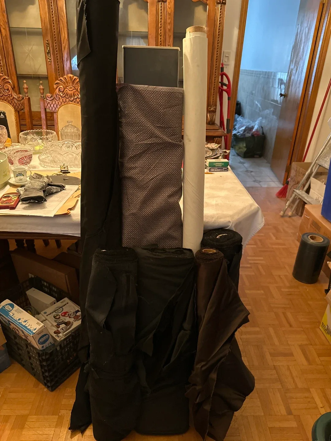 Rolls of Assorted Fabric