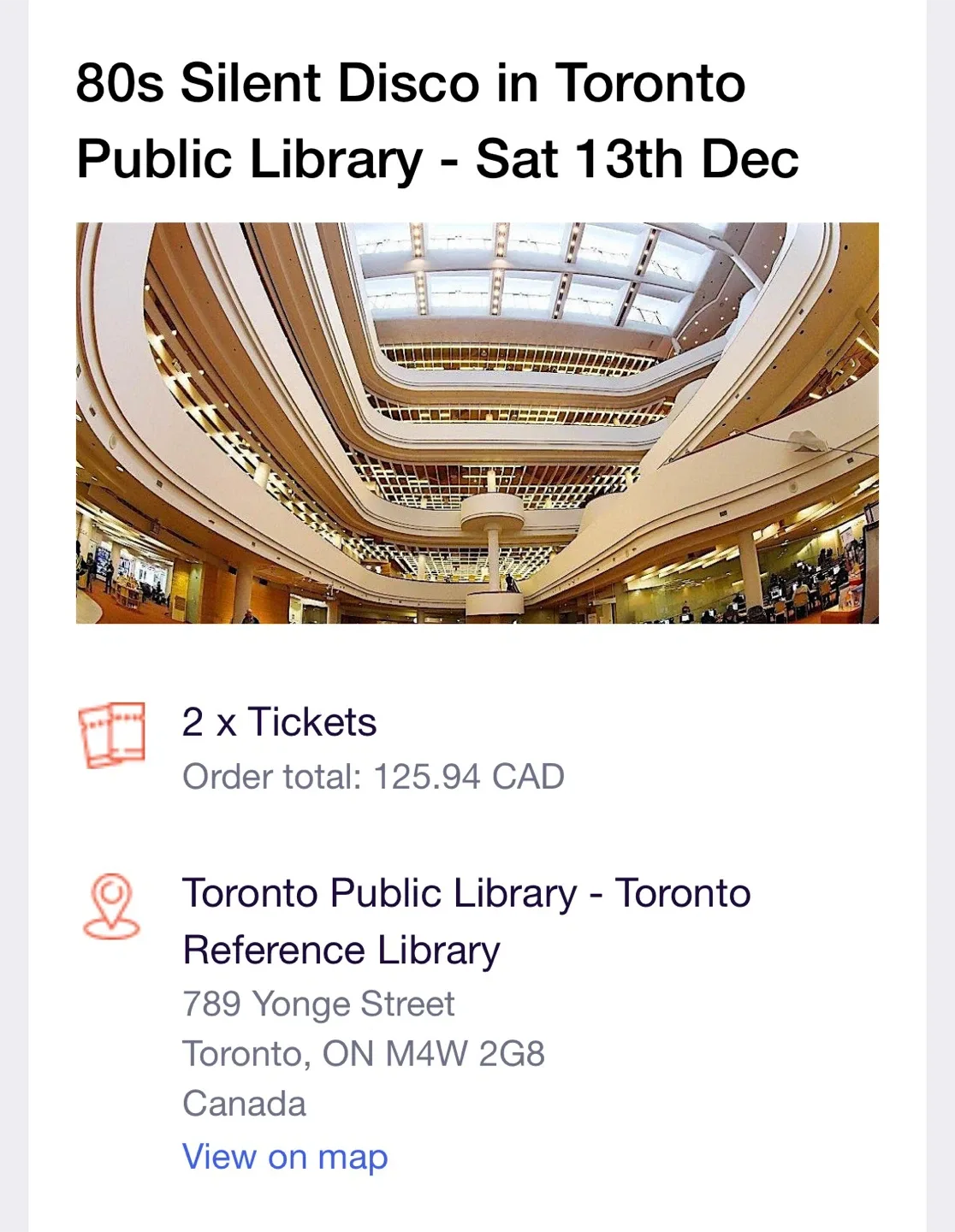2 Tickets for 80s Silent Disco - Toronto Library