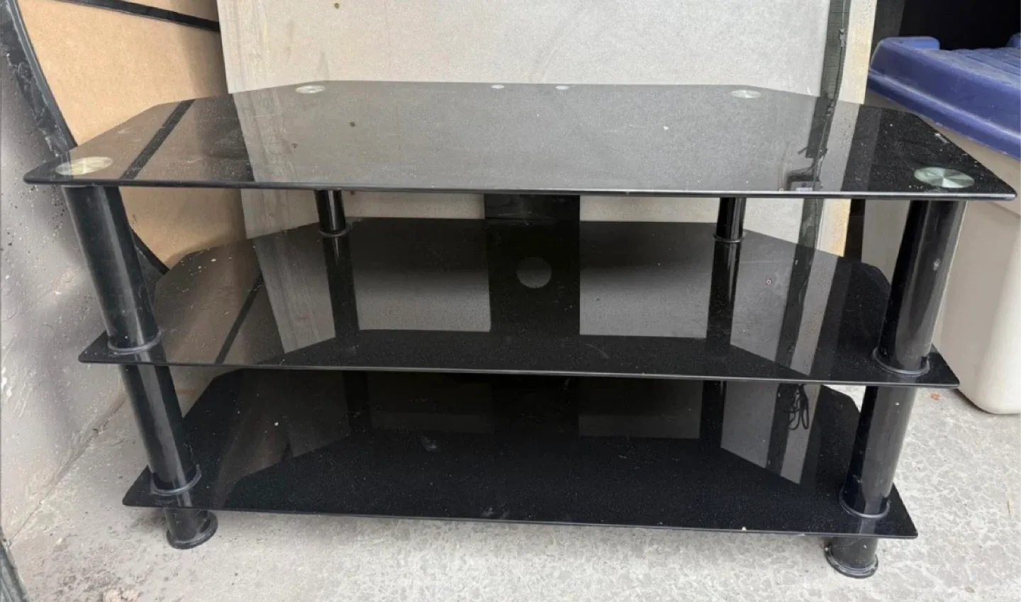 Black Glass TV Stand
