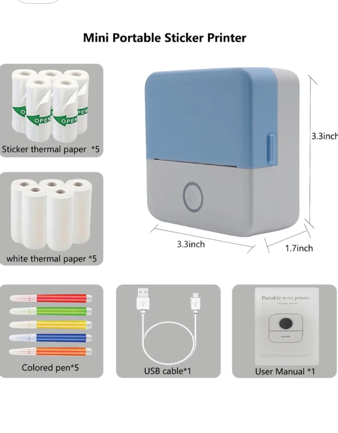 Mini Portable Sticker Printer