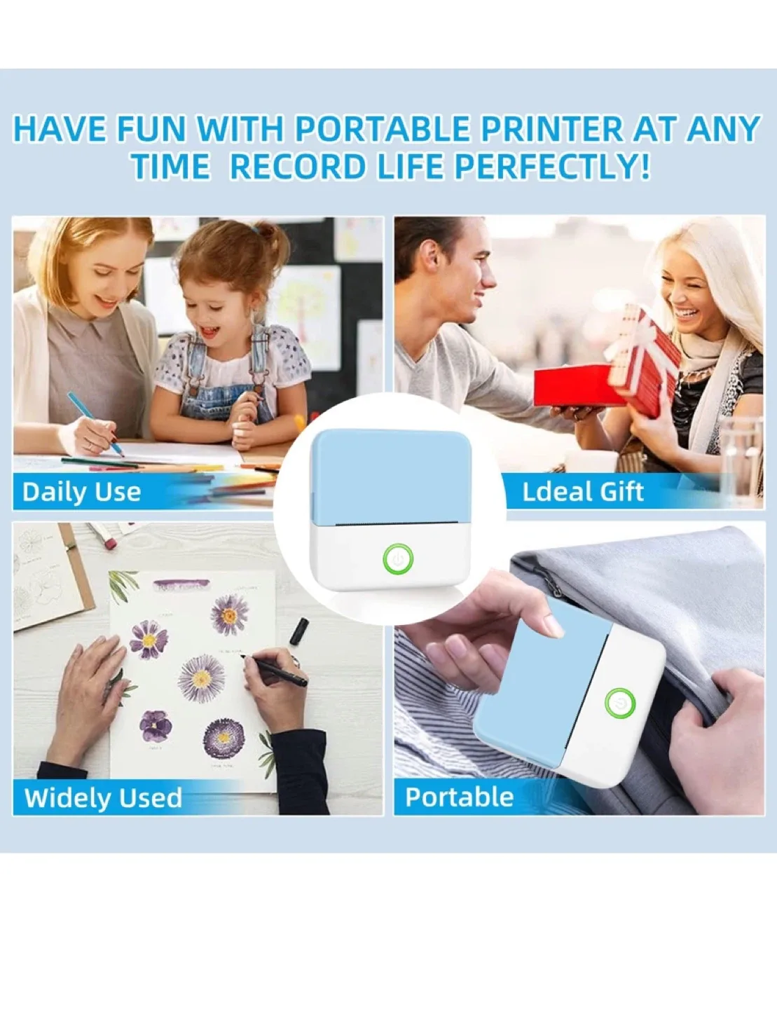 Mini Portable Sticker Printer image indicator(3)