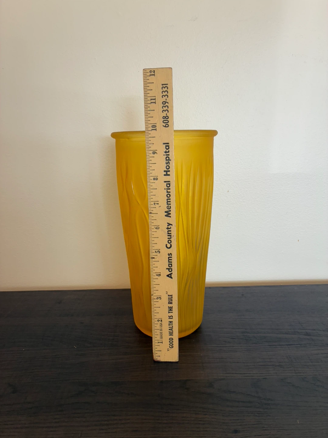 Yellow Textured Glass Vase - photo 3