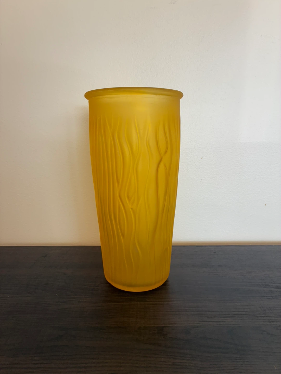 Yellow Textured Glass Vase