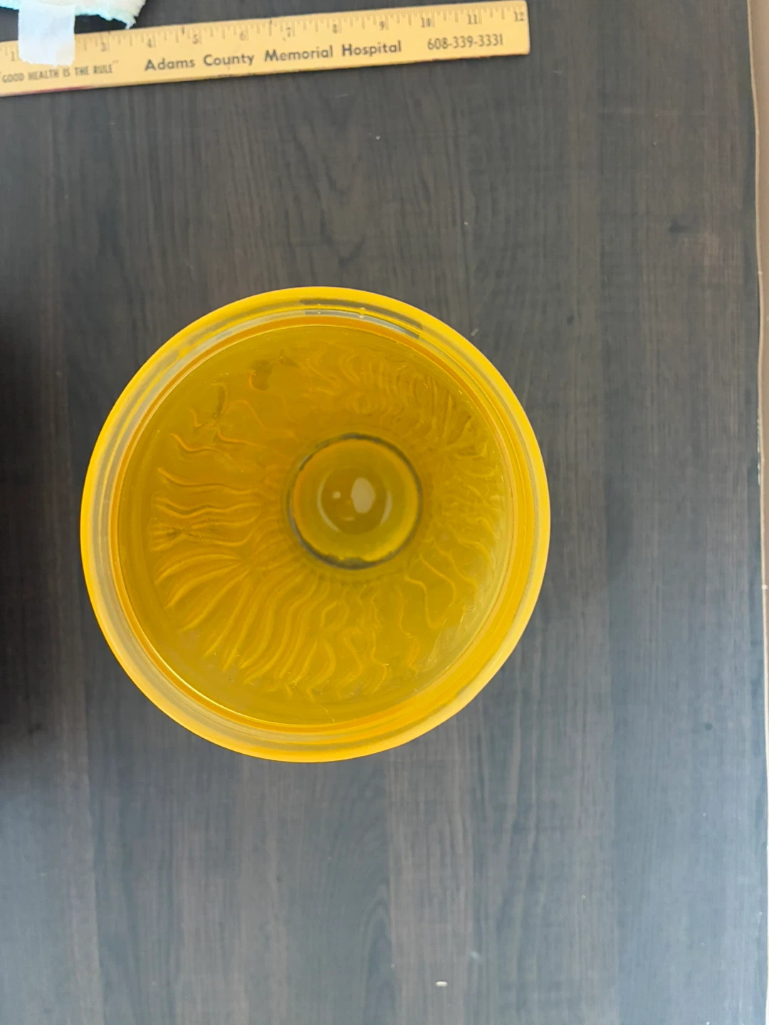 Yellow Textured Glass Vase - photo 5