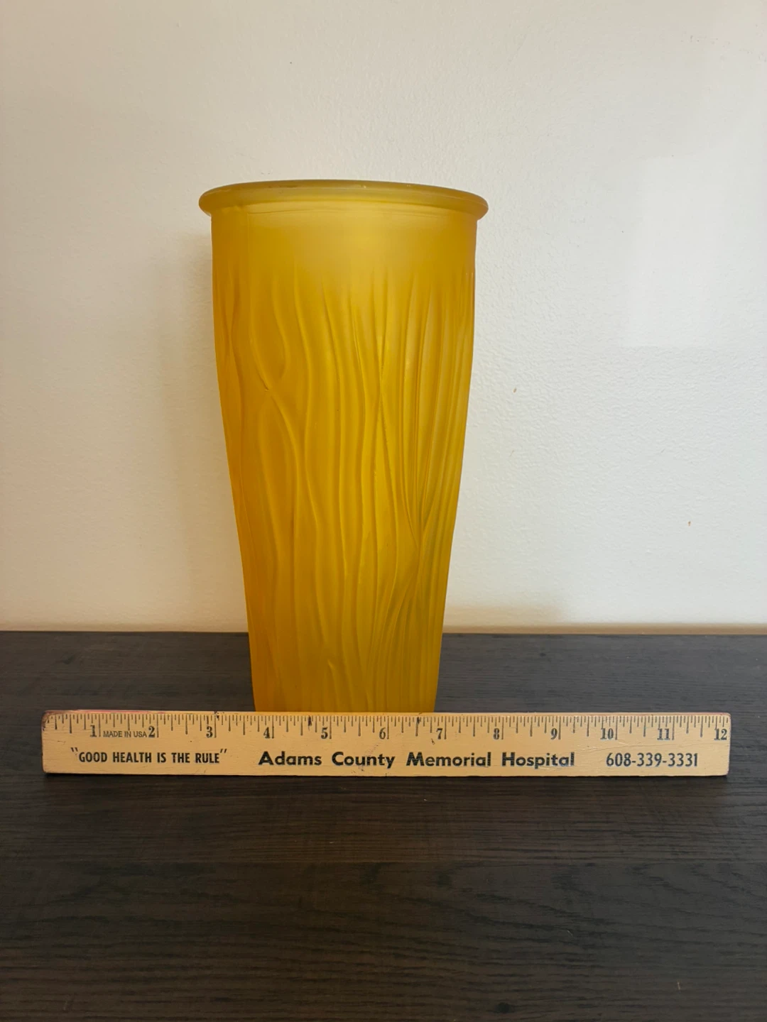 Yellow Textured Glass Vase - photo 4