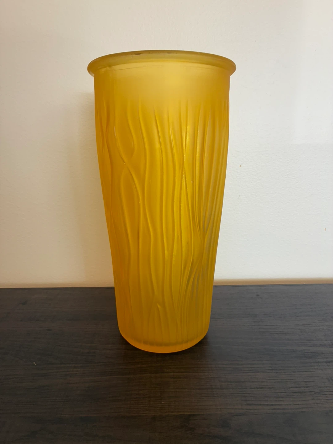 Yellow Textured Glass Vase - photo 2