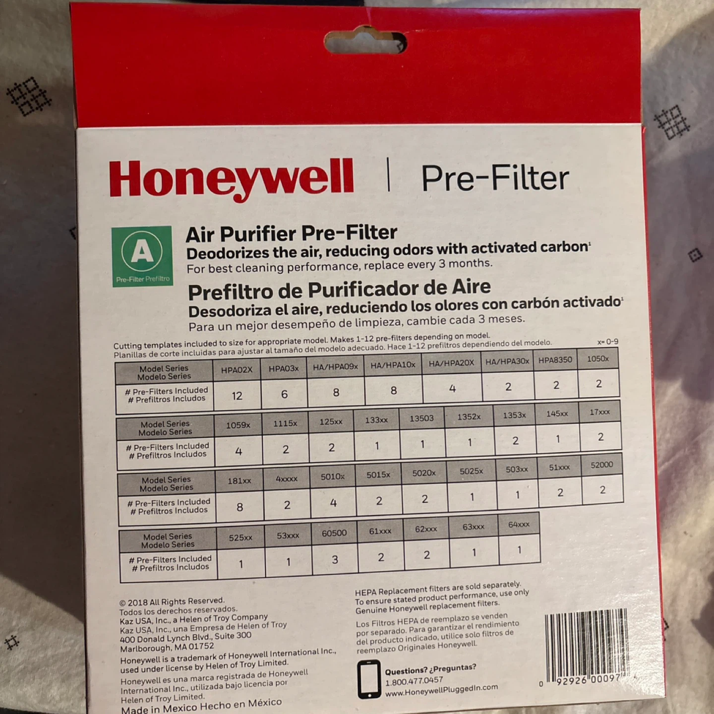 Honeywell Air Purifier Pre-Filter HRF-AP1 - photo 2
