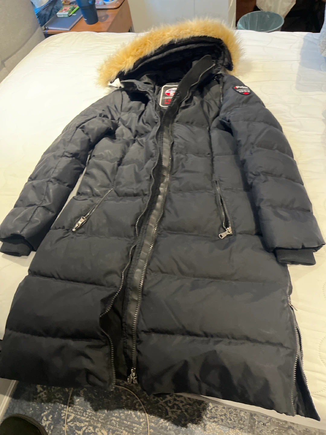 Pajar Black Winter Coat with Fur Hood
