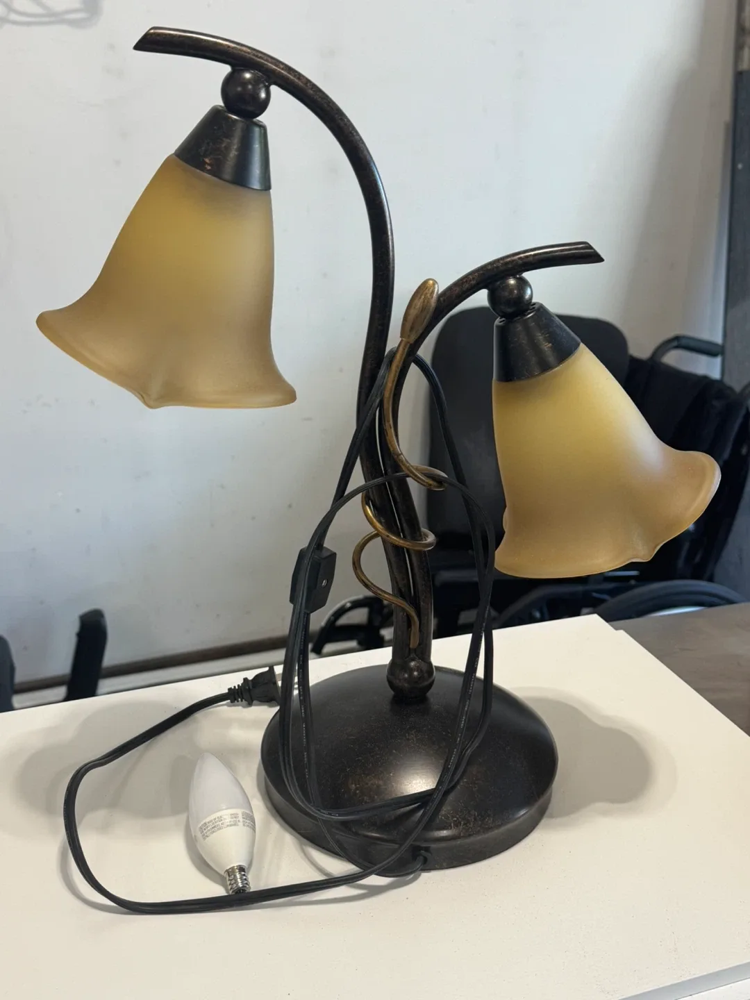 Table Lamp with Two Lights