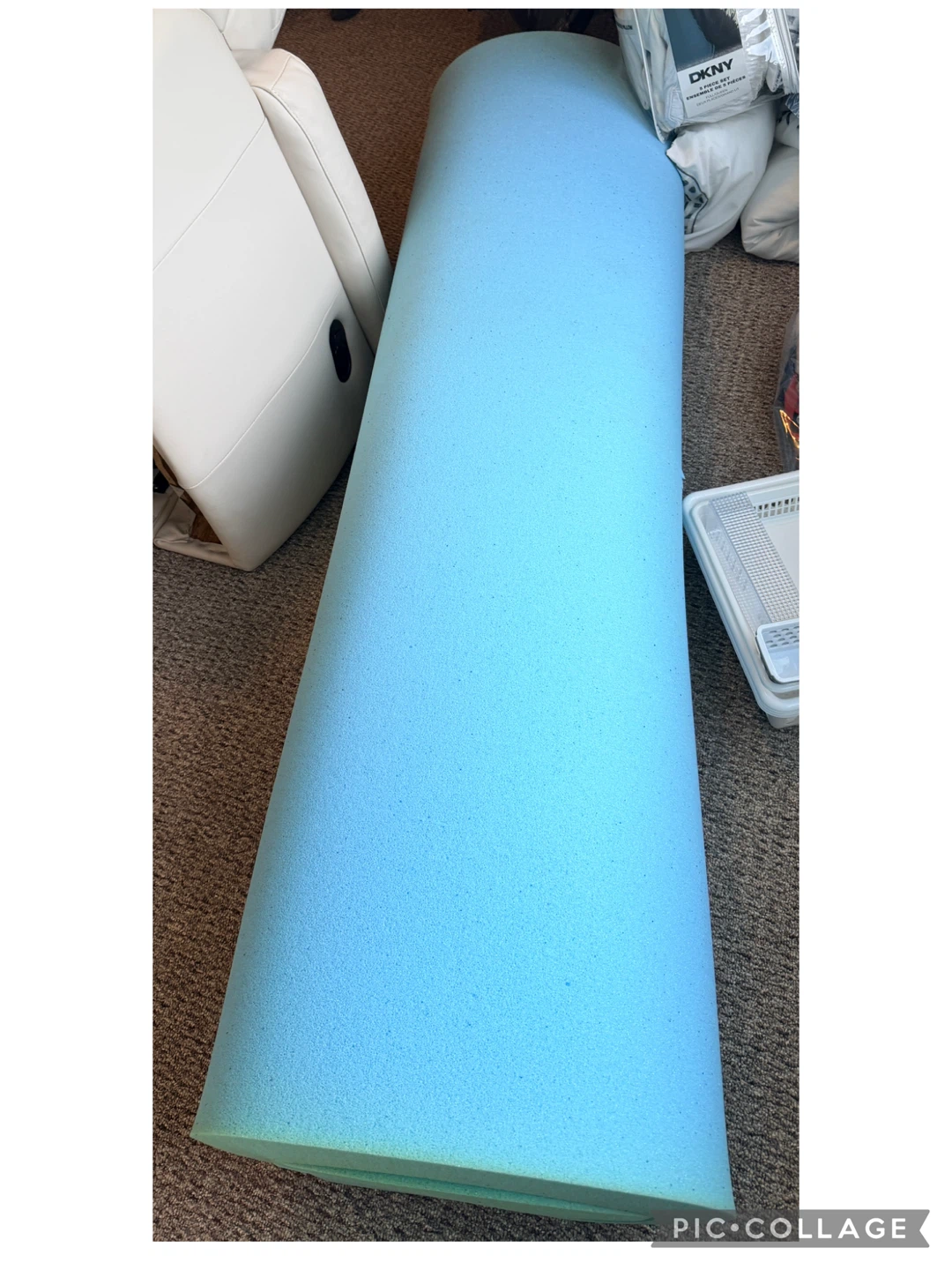 3” Blue Memory Foam Mattress Topper – King Size