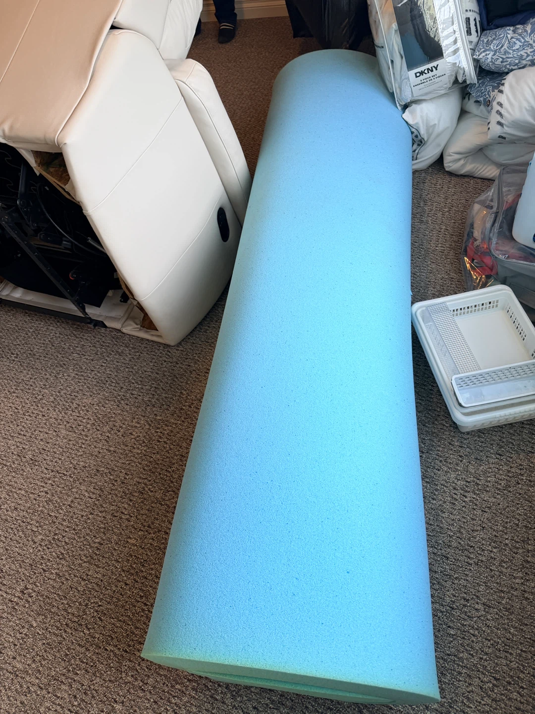 3” Blue Memory Foam Mattress Topper – King Size - photo 2