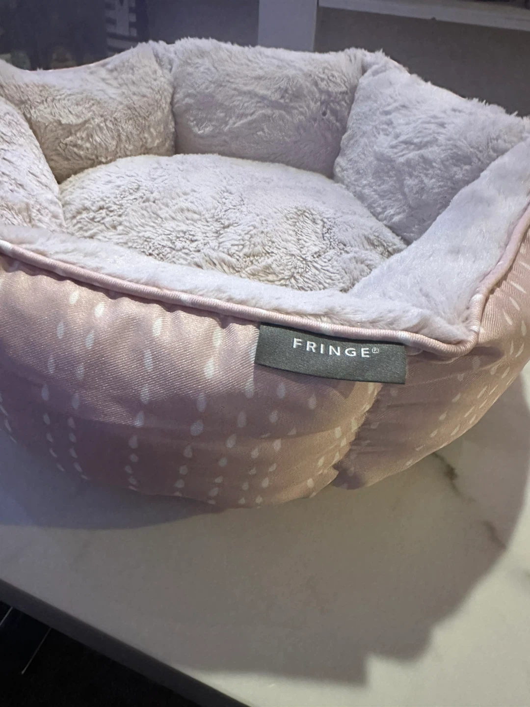 Fringe Pet Bed - Small, Pink/White - photo 2