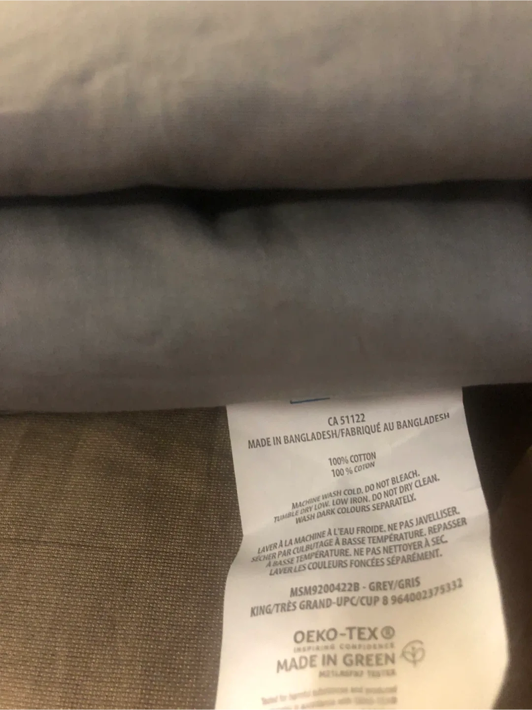 King Size Grey Cotton flat Sheet only