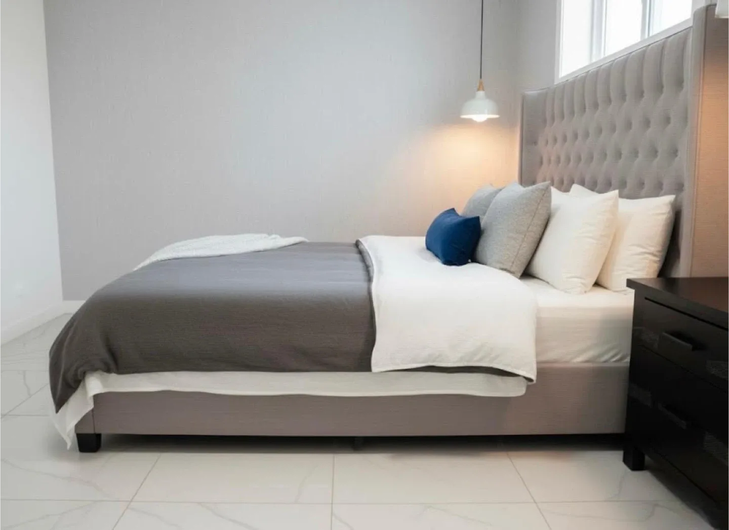 Grey King Size Bed Frame image indicator(4)