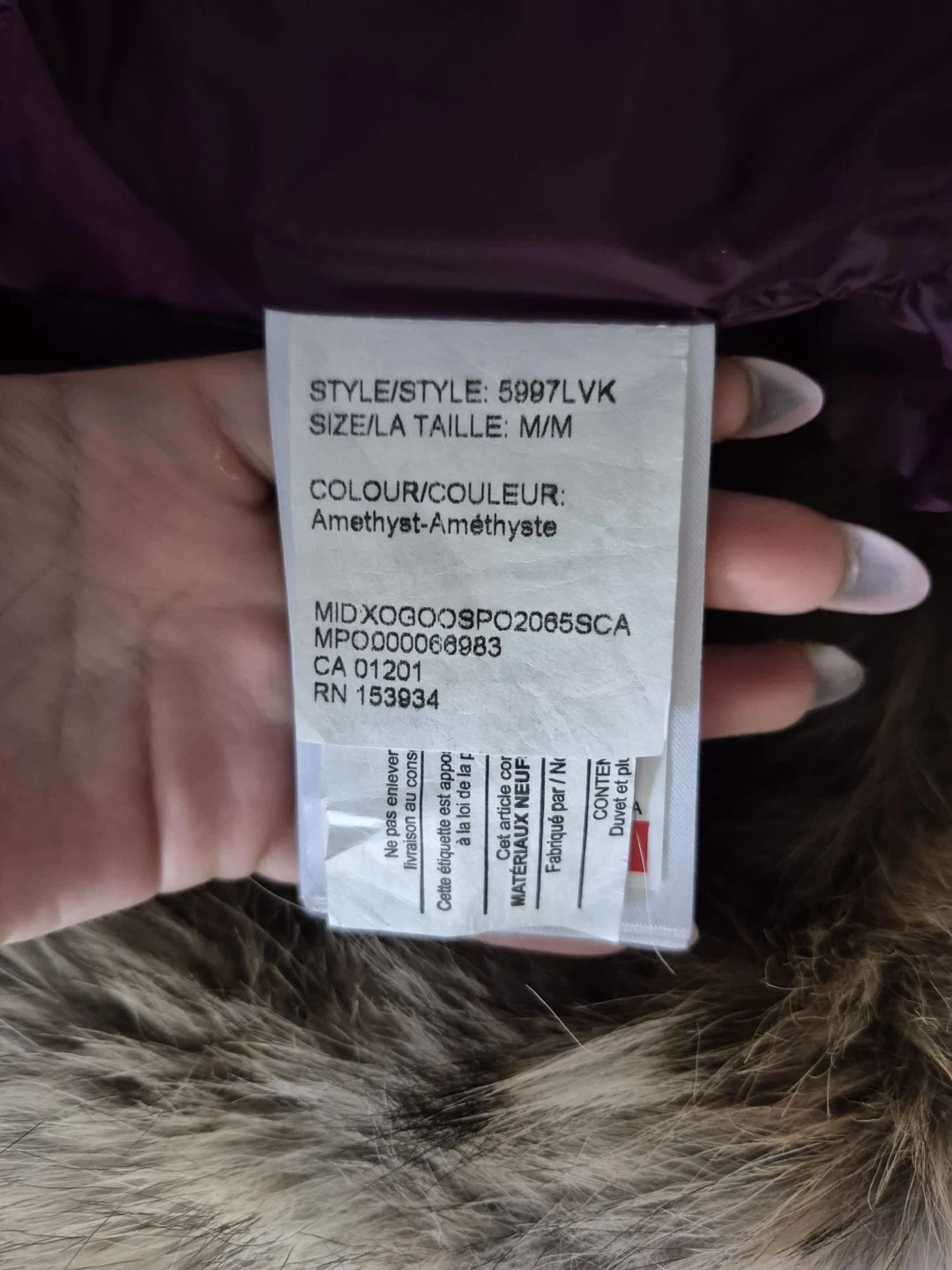 Canada Goose Atigi Parka - Amethyst - Size M/M - photo 5