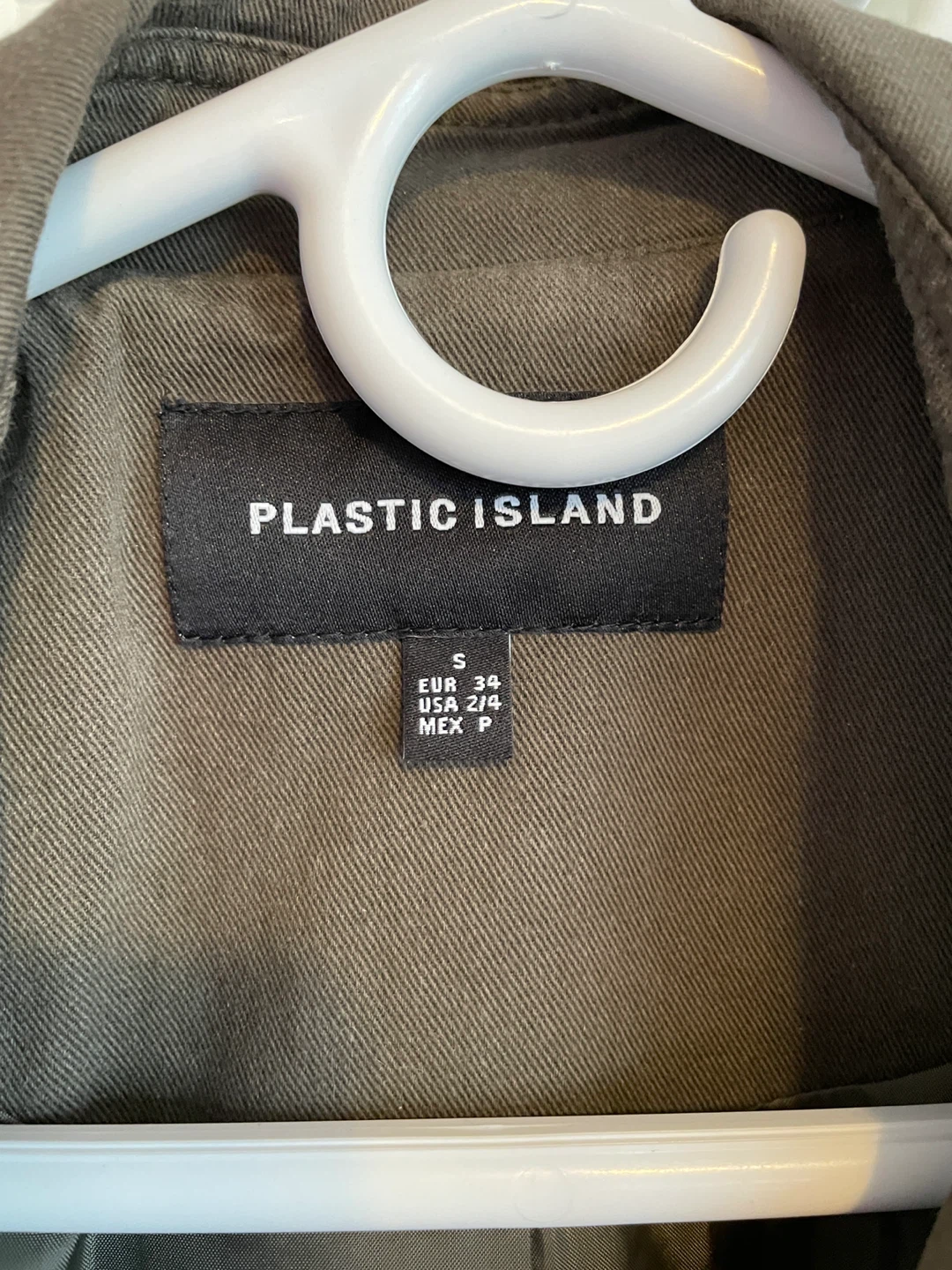 Plastic Island Olive Green Trench Coat - Size S - photo 3