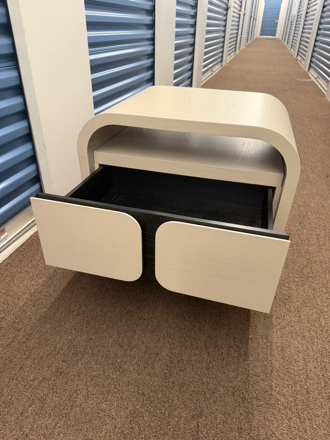Cream Side Table with Drawer - photo 2