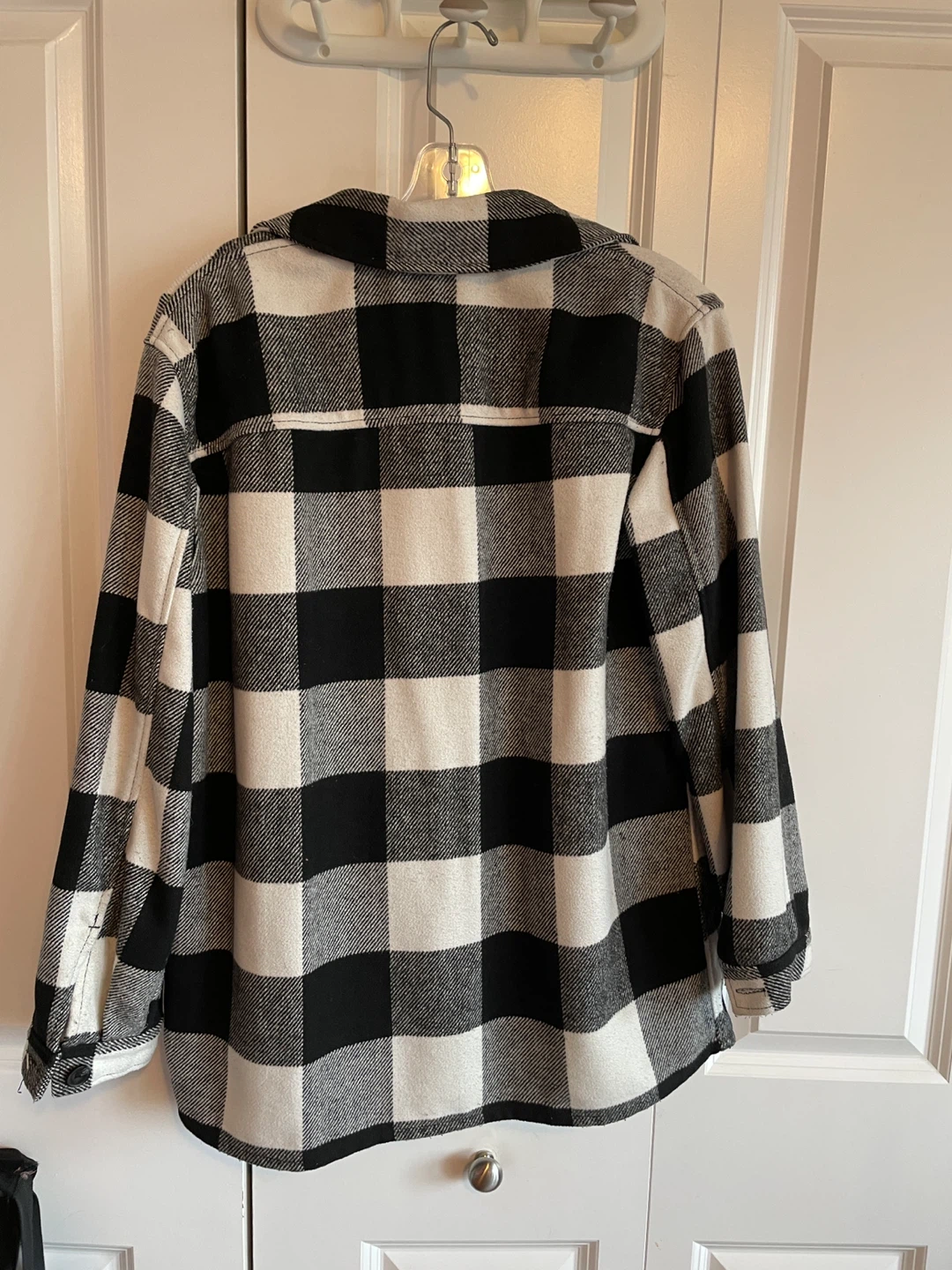 H&M Black & White Plaid Shacket, Size S - photo 2