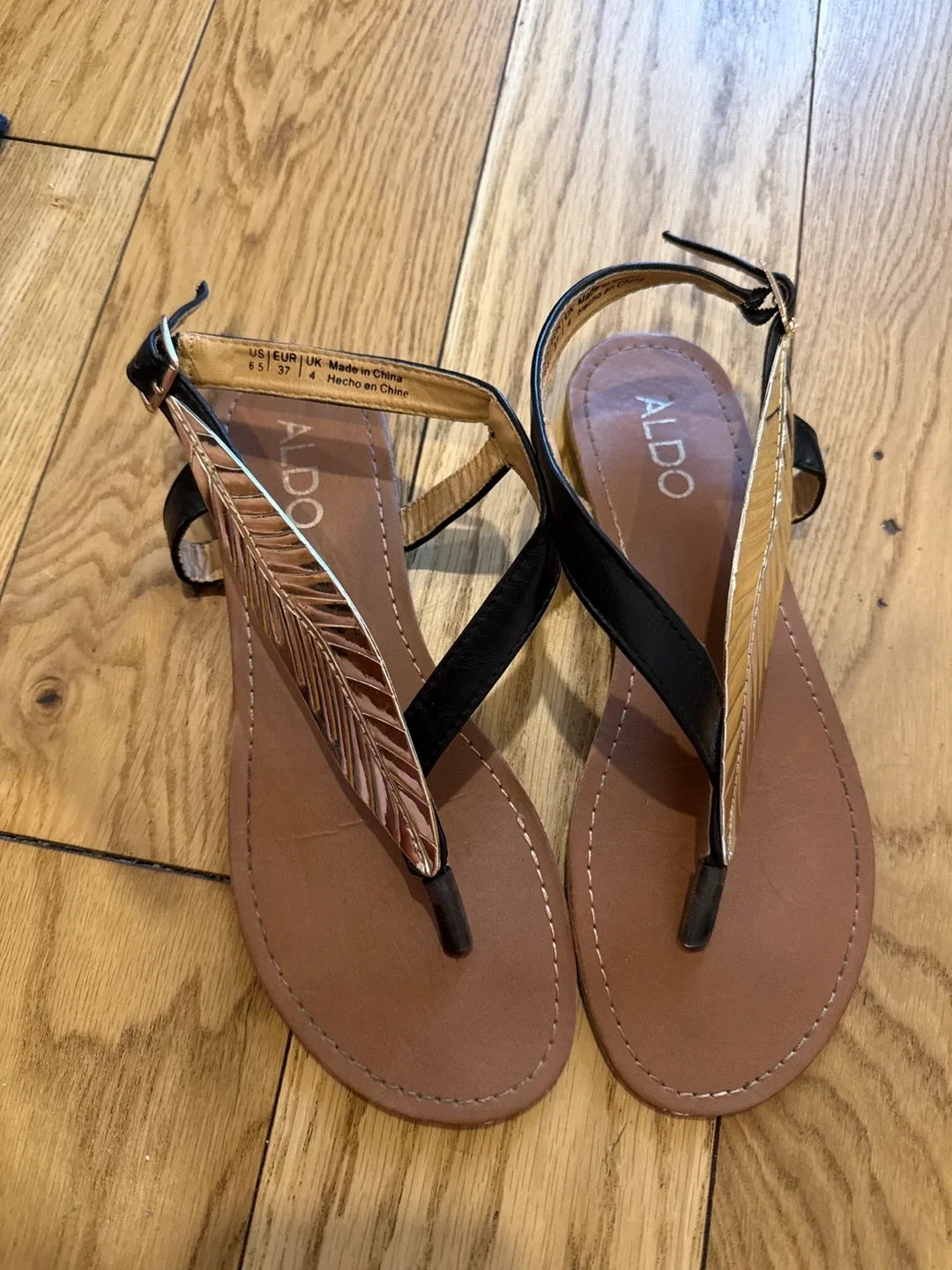 ALDO Black & Gold Sandals