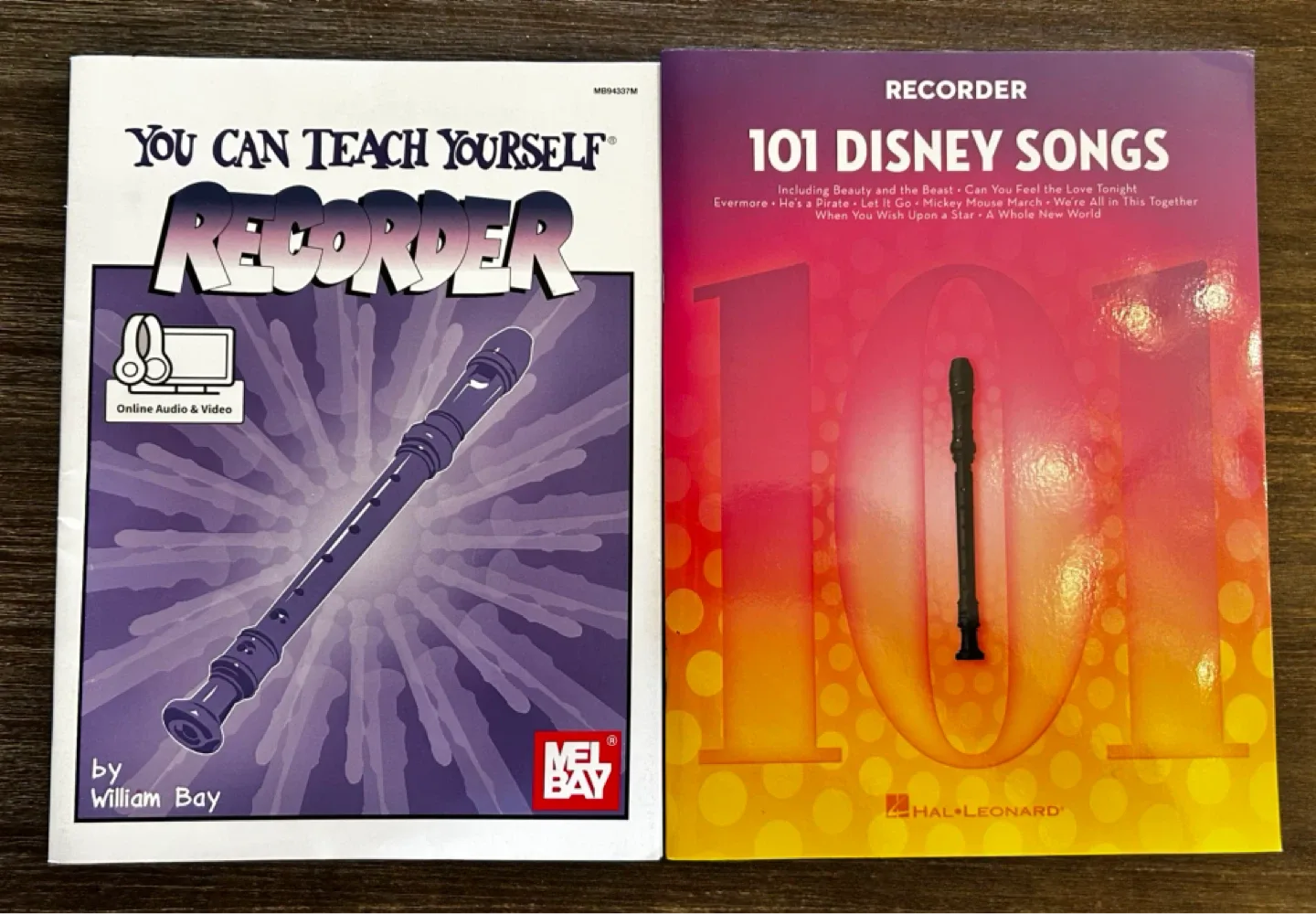 Recorder Song Books: Teach Yourself & Disney Songs