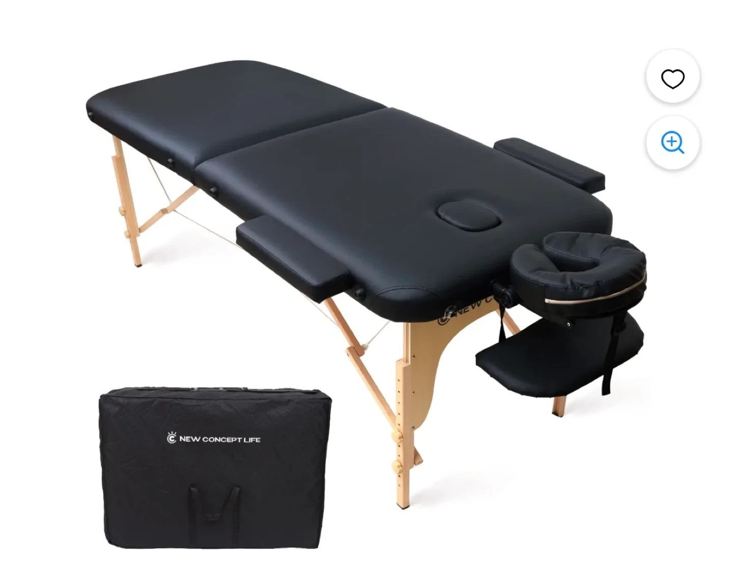 New Concept Life Portable Massage Table - Black
