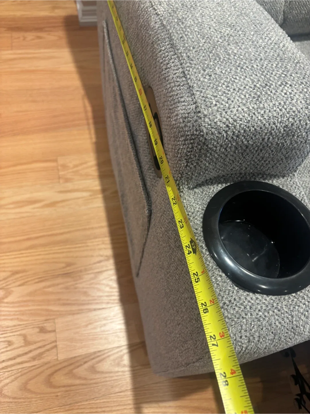 Grey Loveseat Recliner with Cupholders- AS IS image indicator(9)