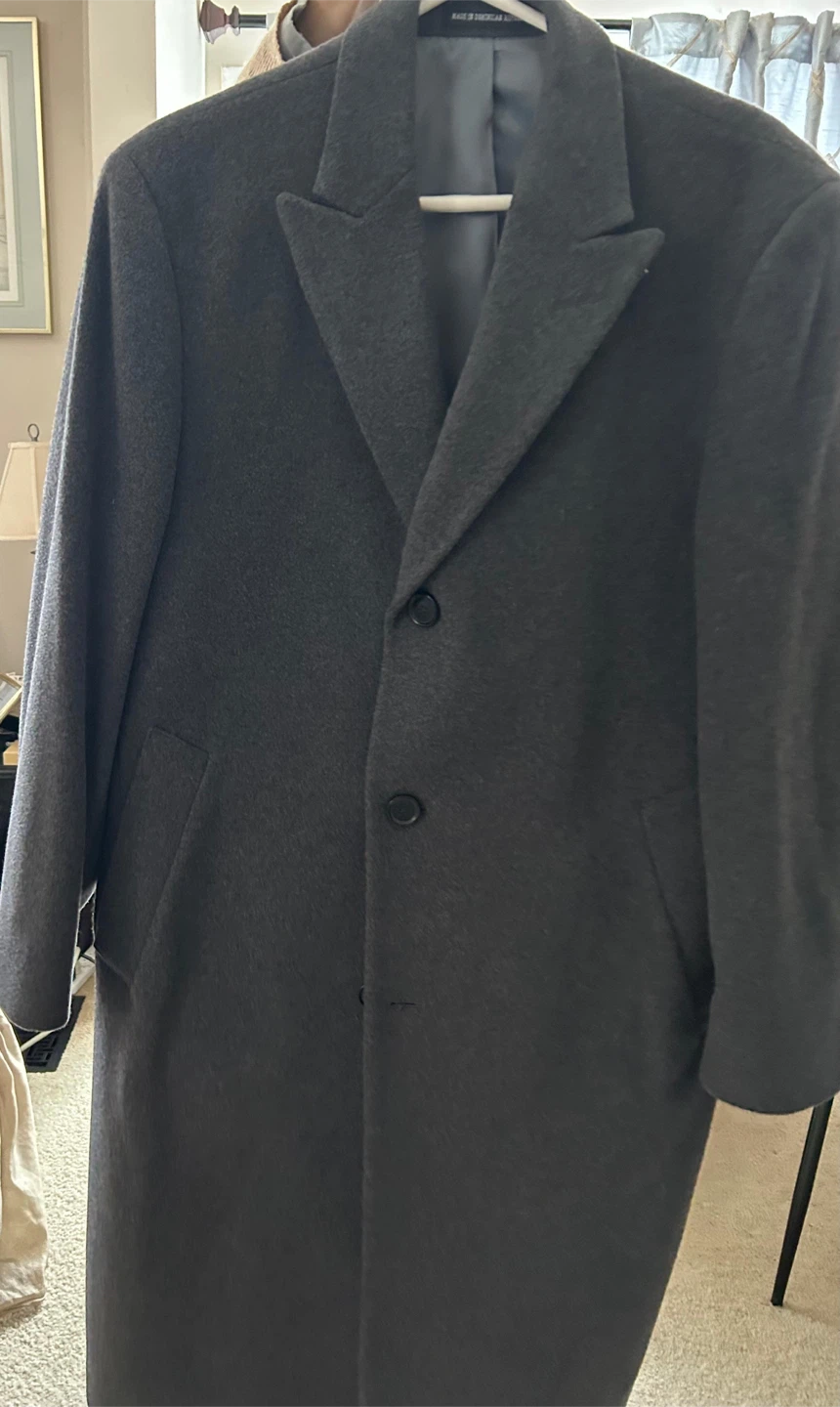 Calvin Klein Grey Wool Blend Overcoat - photo 3
