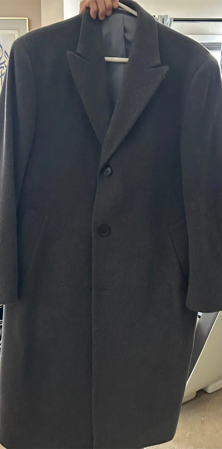 Calvin Klein Grey Wool Blend Overcoat image indicator(4)