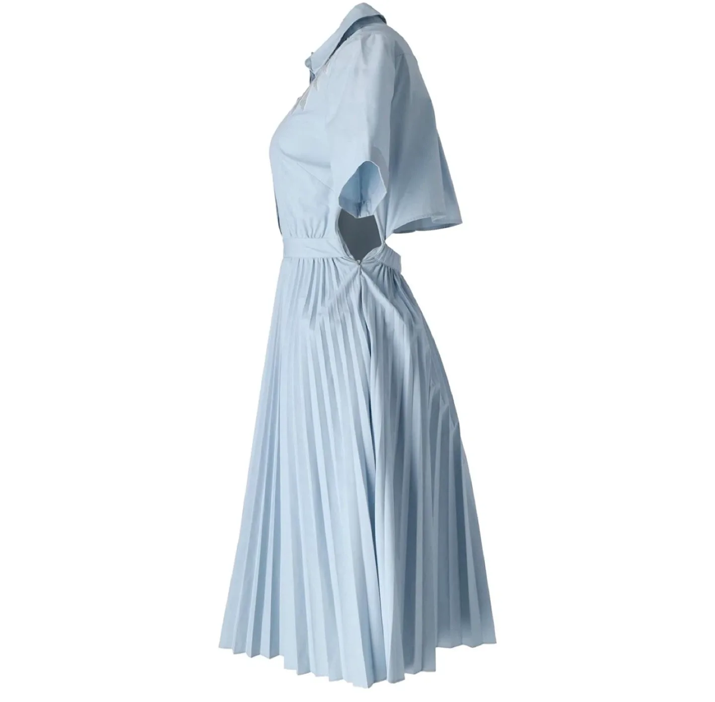 Light Blue Pleated Dress MAJE WOMEN 2