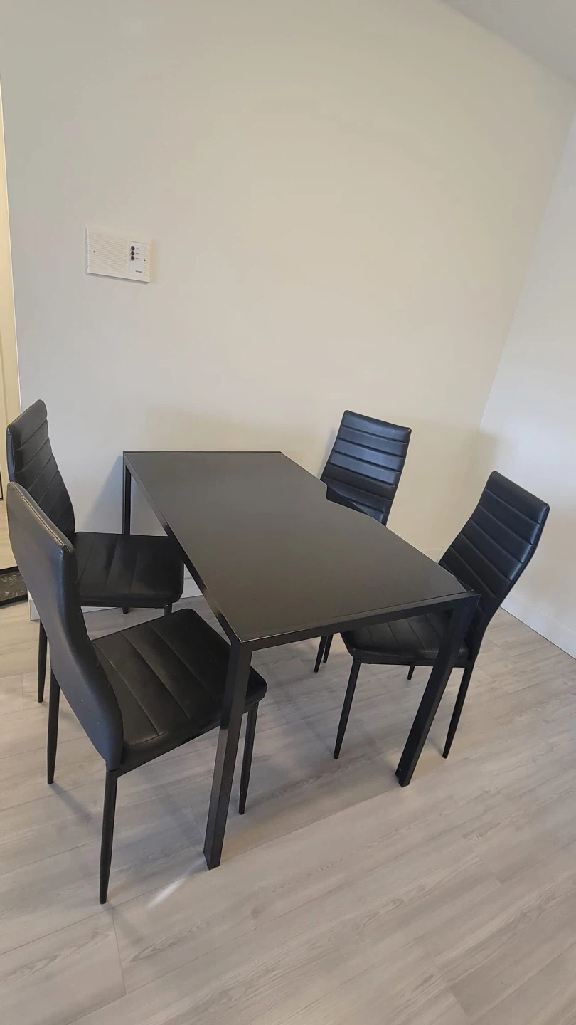 Black Dining Table with 4 Chairs - photo 4