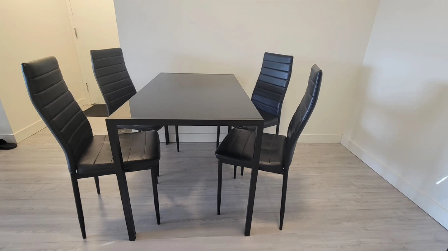 Black Dining Table with 4 Chairs - photo 3