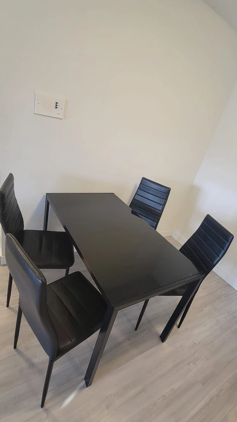 Black Dining Table with 4 Chairs