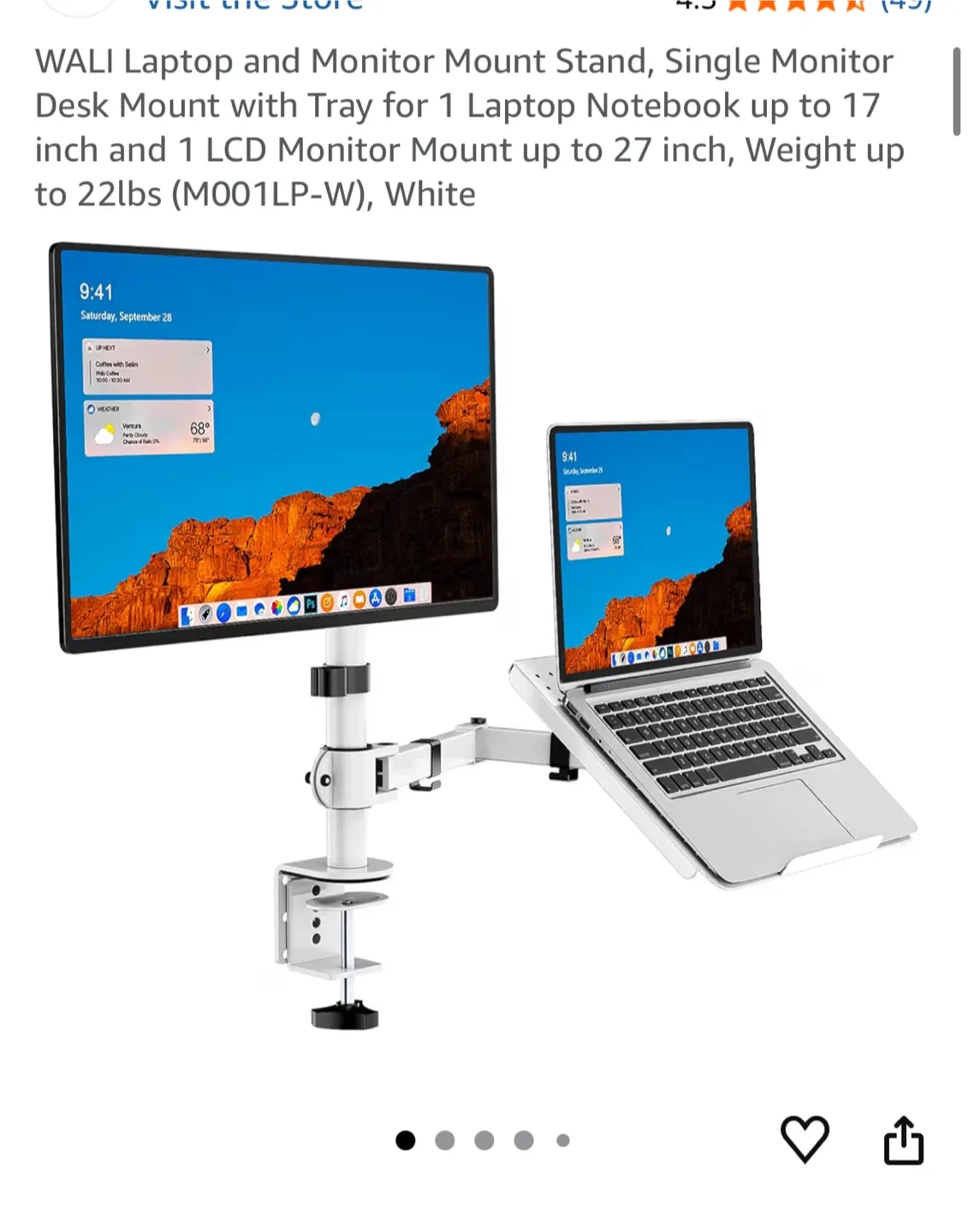 HP 23.8” Monitor and monitor desk mount for home office image indicator(2)