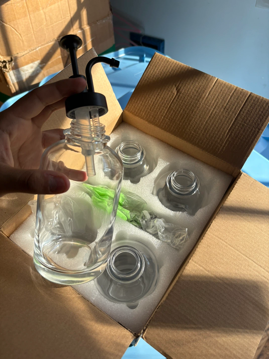 Glass Oil Dispenser Set, New in Box