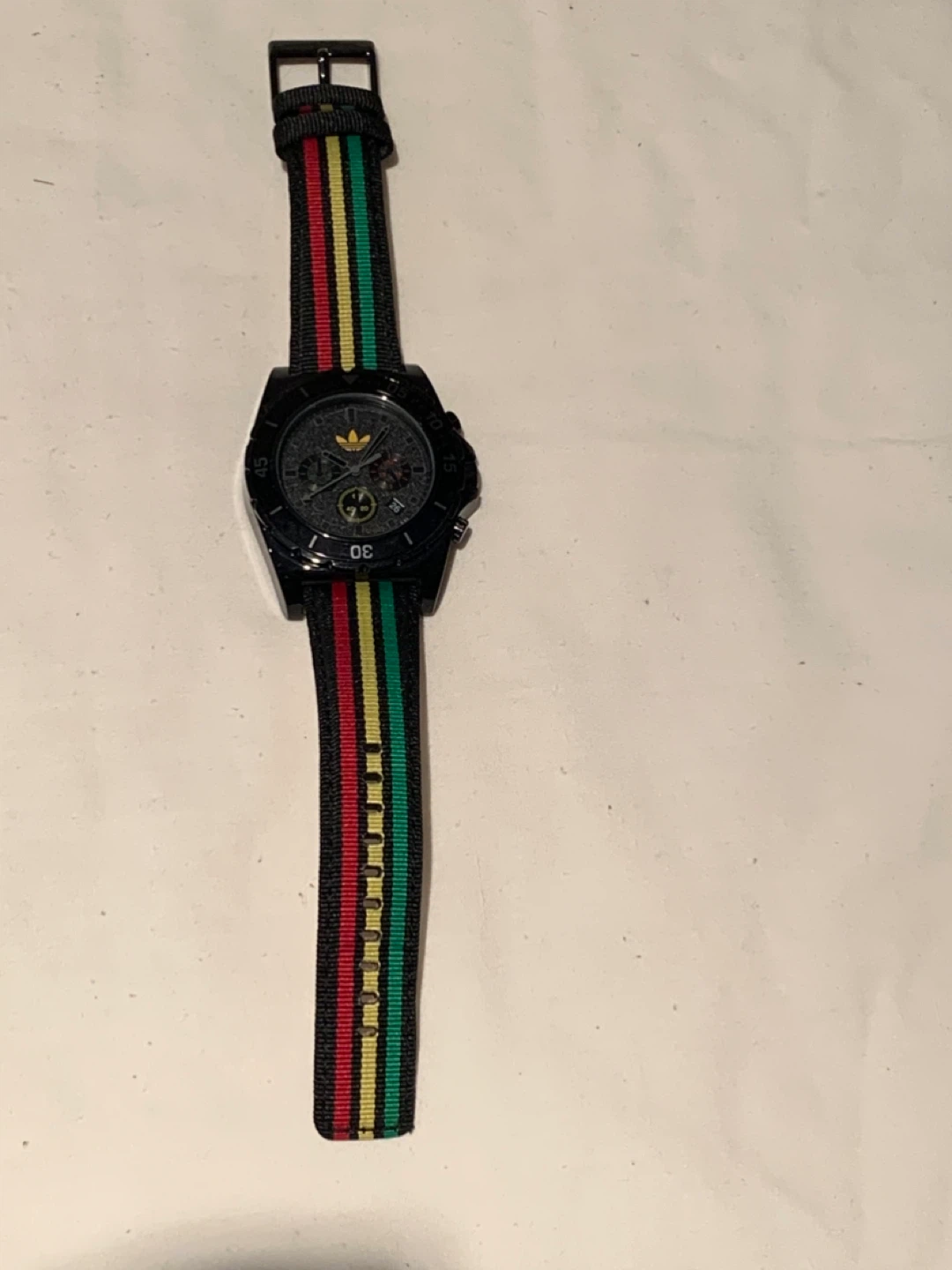 Adidas Watch with Rasta Band