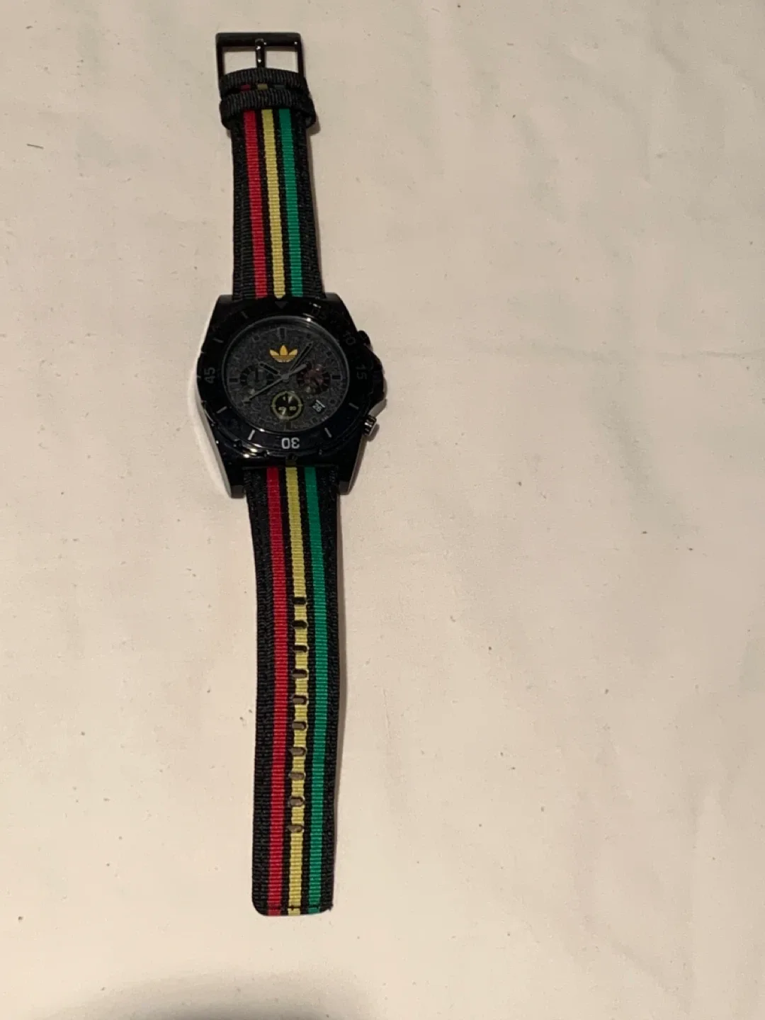 Adidas Watch with Rasta Band