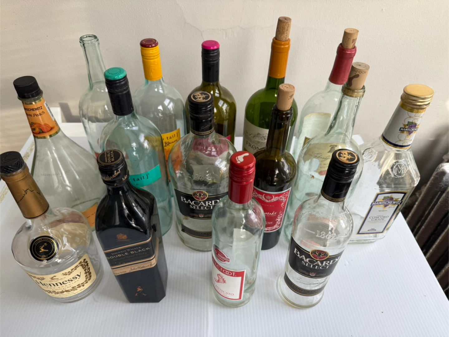 16 Empty Bottles for Coquito or Glass Cutting
