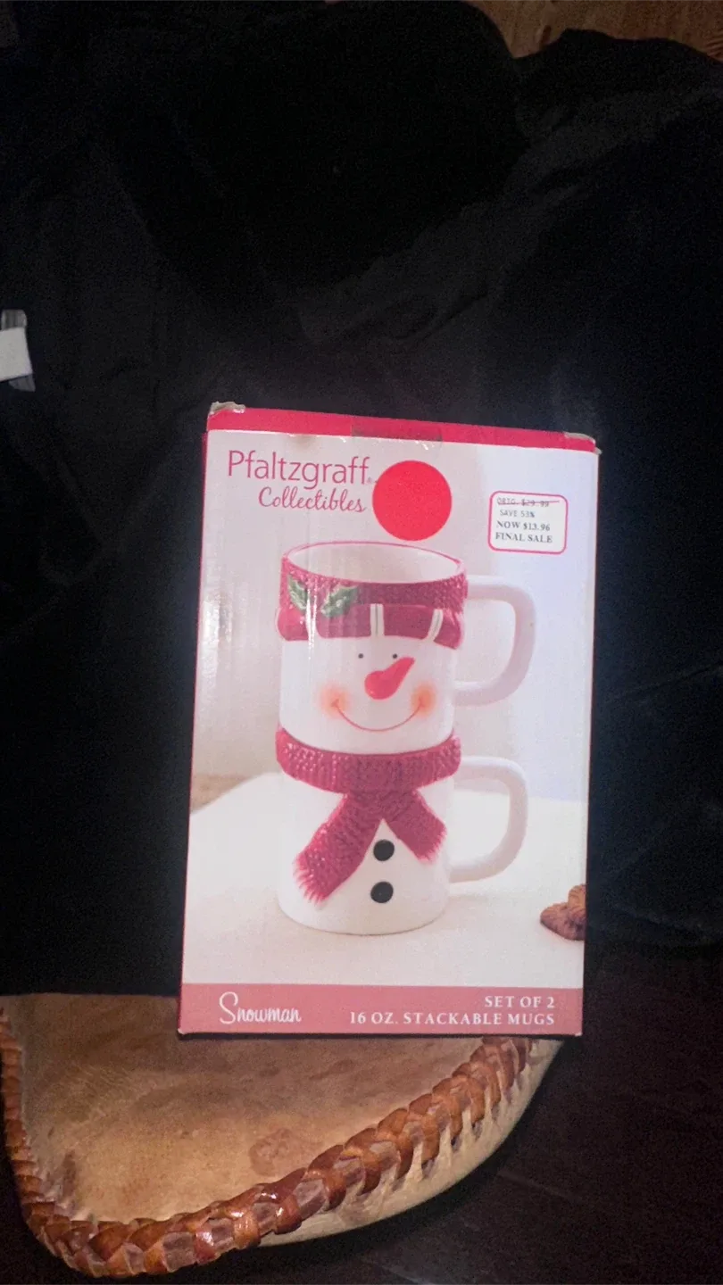 Pfaltzgraff Snowman Stackable Mugs (Set of 2)