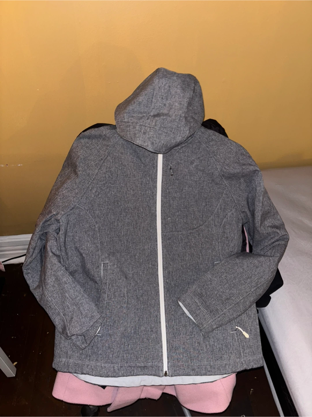 Gray hooded jacket