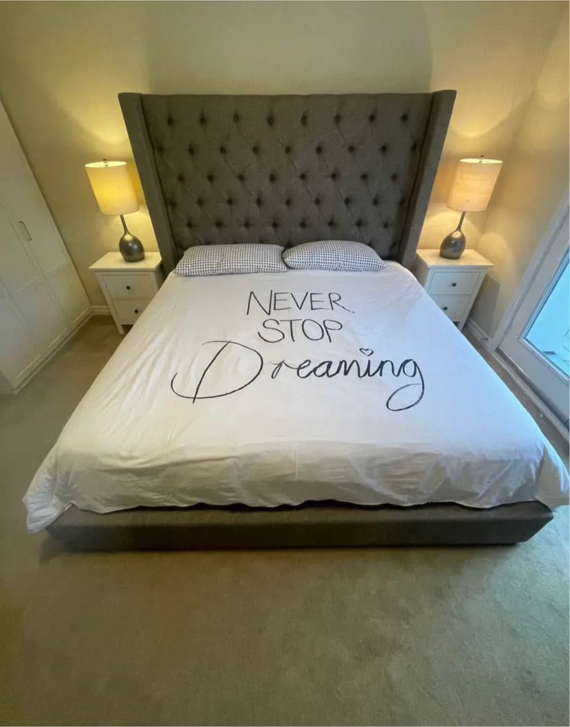 Ashley-Upholstered Wingback Headboard Bed Frame image indicator(3)